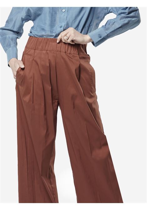 Pantaloni a palazzo in popeline con elastico in vita SEMICOUTURE | Pantaloni | S4SK24 JONNYT87-1